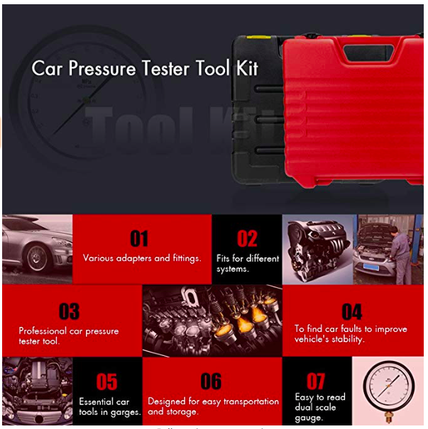 Brake Pressure Tester ABS Braking System Testing Gauge Kit Garage Test
